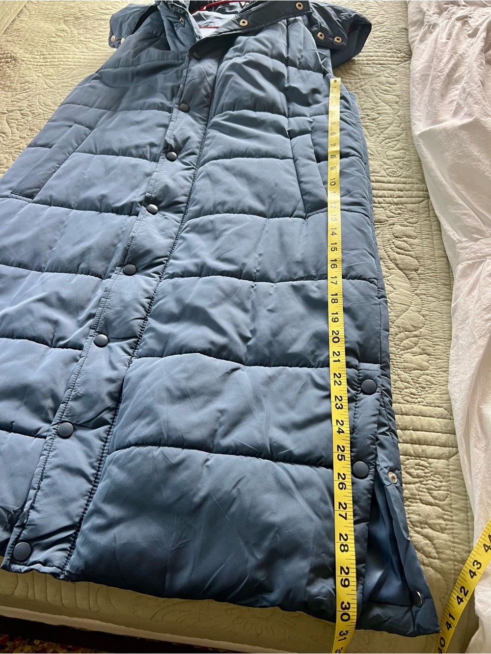 Women's Blue Puffer Vest - Picture 8 of 8